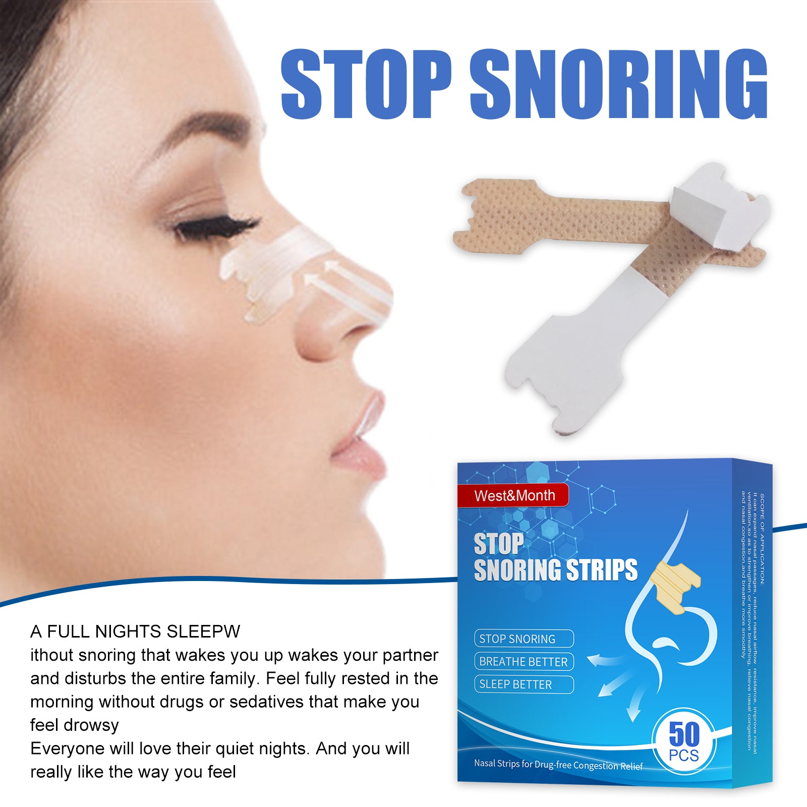 Sleep Nasal Strips — Breathe Better. Sleep Better.